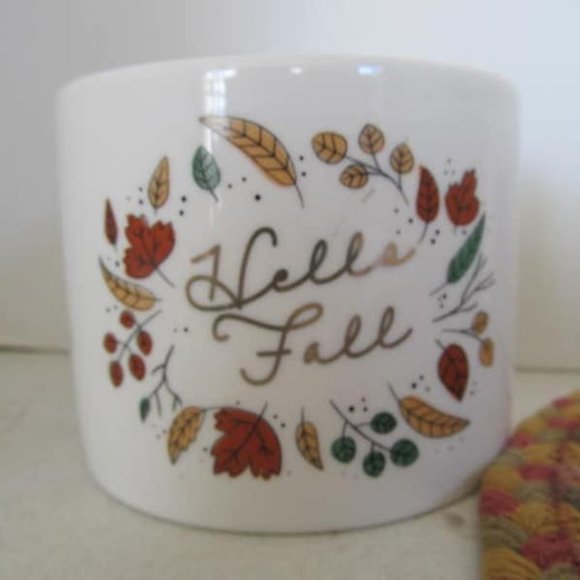 Hello Fall Candle Jar Decor Pumpkin Spice Scented Candles Farmhouse Decor - Picture 1 of 1